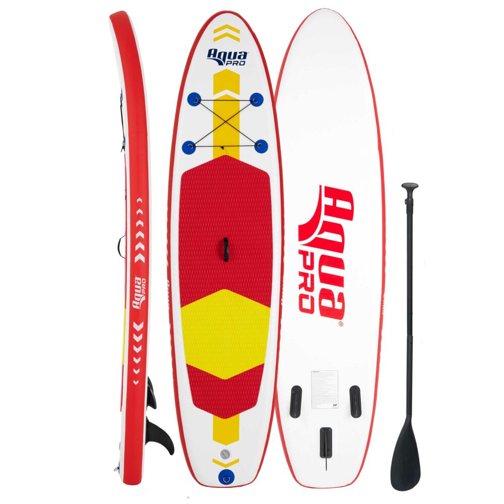 10ft Inflatable Paddleboard in red, white, and yellow
