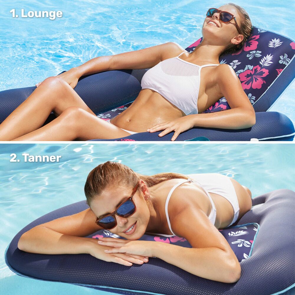 Details about   Aqua 2 in 1 Recliner And Tanner Pool Lounge Float w/Removable Caddy Cup Holder 