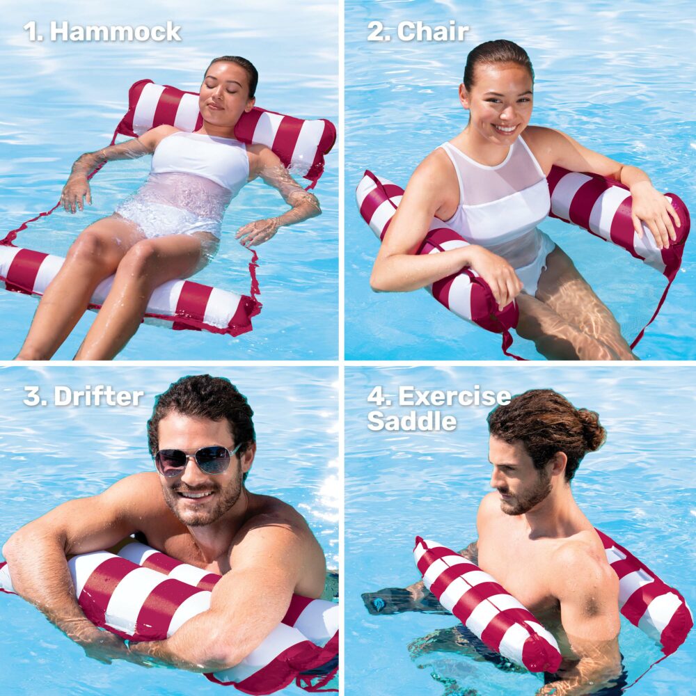 Waterlife Monterey Hammock 4 in 1 Multi Purpose Inflatable Pool Float Blue Gree for sale online 