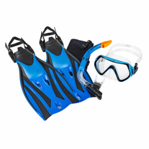 Ion 5 Piece Snorkeling Set in blue