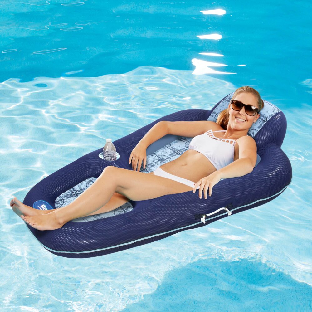 Aqua Luxurious Oversized Lounger Recliner Swimming Pool Float Water Floating Tea 