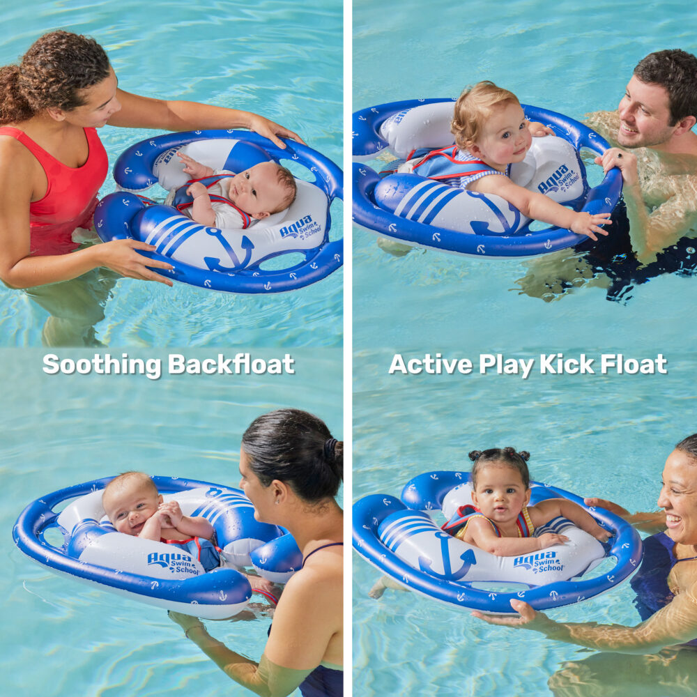 SwimSchool Pink Fun Fish Fabric Baby Pool Float, Splash and Play
